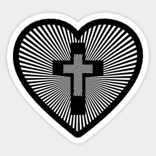 JESUS AT THE CENTER OF OUR HEART Christian Bible-Inspired Design Sticker